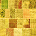 Square Patchwork Yellow Transitional Rug, con1380yw