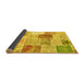 Sideview of Patchwork Yellow Transitional Rug, con1380yw