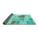 Sideview of Patchwork Turquoise Transitional Rug, con1380turq