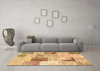 Machine Washable Patchwork Brown Transitional Rug, wshcon1380brn