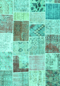 Patchwork Turquoise Transitional Rug, con1380turq