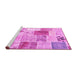 Sideview of Machine Washable Patchwork Pink Transitional Rug, wshcon1380pnk