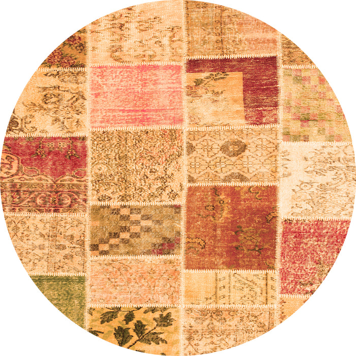 Machine Washable Patchwork Orange Transitional Area Rugs, wshcon1380org