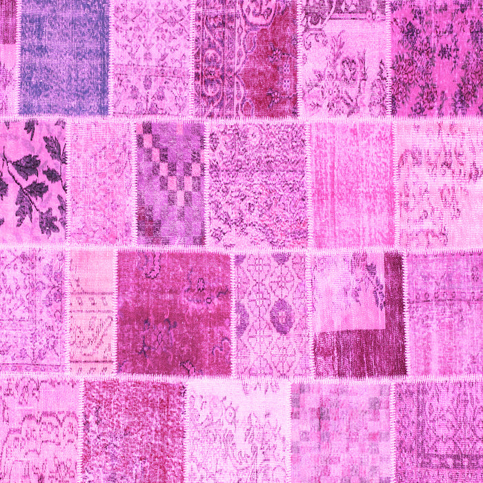 Square Patchwork Pink Transitional Rug, con1380pnk