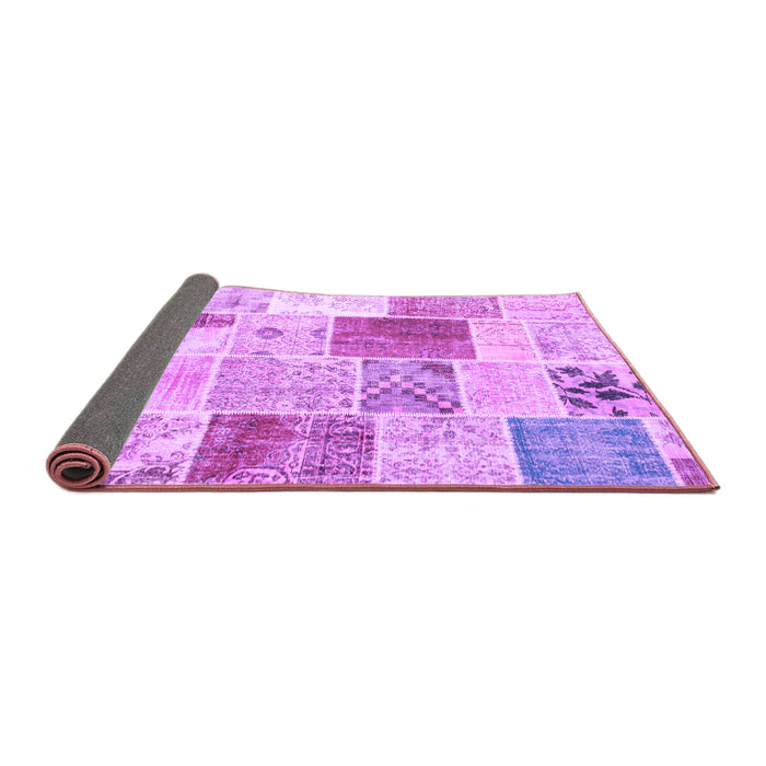 Sideview of Patchwork Purple Transitional Rug, con1380pur