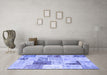 Machine Washable Patchwork Blue Transitional Rug in a Living Room, wshcon1380blu