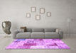 Machine Washable Patchwork Purple Transitional Area Rugs in a Living Room, wshcon1380pur