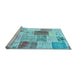 Sideview of Machine Washable Patchwork Light Blue Transitional Rug, wshcon1380lblu