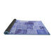 Sideview of Patchwork Blue Transitional Rug, con1380blu