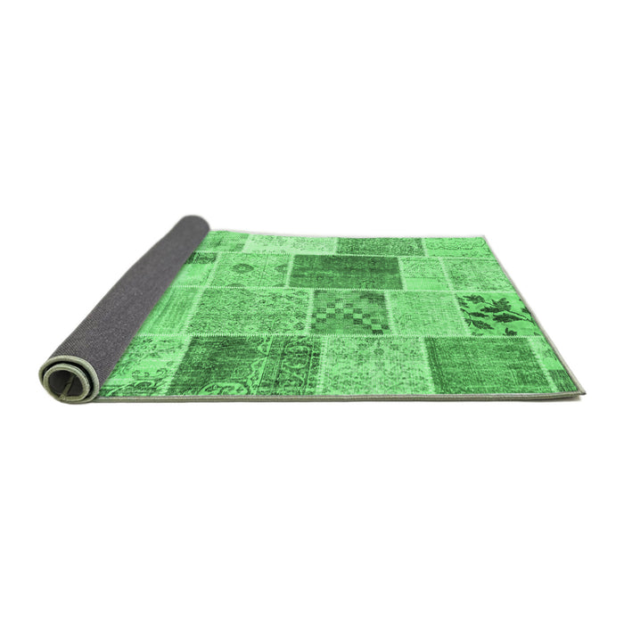 Sideview of Patchwork Emerald Green Transitional Rug, con1380emgrn
