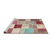 Serging Thickness of Machine Washable Contemporary Cherry Red Rug, wshcon1381