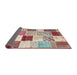 Thickness of Contemporary Cherry Red Patchwork Rug, con1381