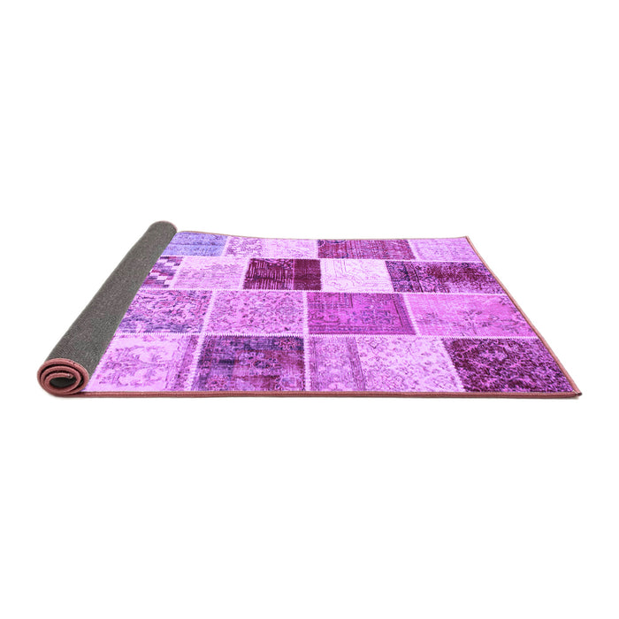 Sideview of Patchwork Purple Transitional Rug, con1381pur