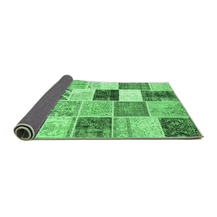 Sideview of Patchwork Emerald Green Transitional Rug, con1381emgrn