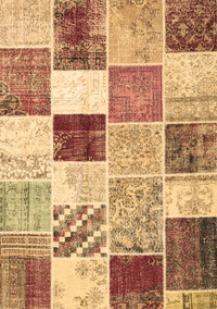 Patchwork Brown Transitional Rug, con1381brn