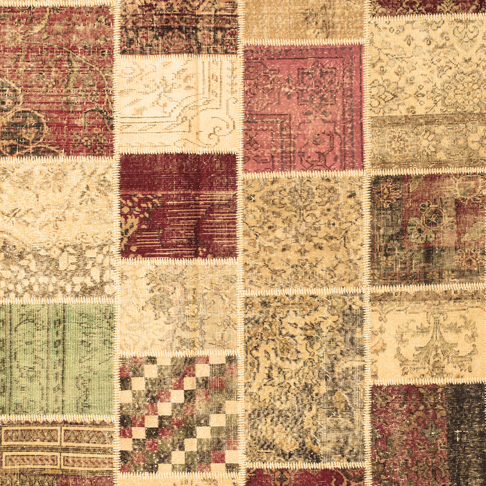 Patchwork Brown Transitional Rug, con1381brn