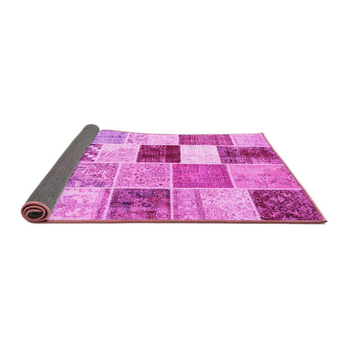 Sideview of Patchwork Pink Transitional Rug, con1381pnk