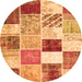 Square Patchwork Orange Transitional Rug, con1381org