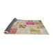 Thickness of Contemporary Orange Salmon Pink Patchwork Rug, con1382