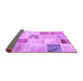 Sideview of Patchwork Purple Transitional Rug, con1382pur