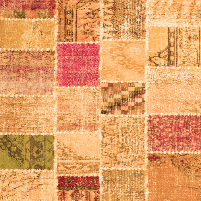 Serging Thickness of Patchwork Orange Transitional Rug, con1382org