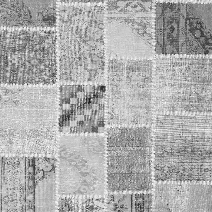 Serging Thickness of Machine Washable Patchwork Gray Transitional Rug, wshcon1382gry