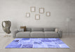 Machine Washable Patchwork Blue Transitional Rug in a Living Room, wshcon1382blu