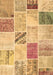 Machine Washable Patchwork Brown Transitional Rug, wshcon1382brn