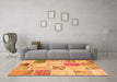 Machine Washable Patchwork Orange Transitional Area Rugs in a Living Room, wshcon1382org