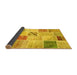 Sideview of Patchwork Yellow Transitional Rug, con1382yw