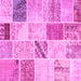 Square Patchwork Pink Transitional Rug, con1382pnk