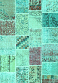 Patchwork Turquoise Transitional Rug, con1382turq