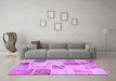 Machine Washable Patchwork Purple Transitional Area Rugs in a Living Room, wshcon1382pur