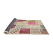 Thickness of Contemporary Brown Patchwork Rug, con1383