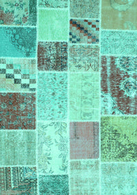 Patchwork Turquoise Transitional Rug, con1383turq