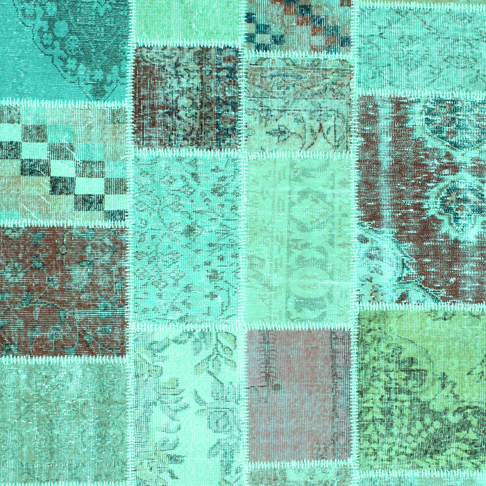 Patchwork Turquoise Transitional Rug, con1383turq