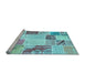 Sideview of Machine Washable Patchwork Light Blue Transitional Rug, wshcon1383lblu