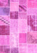 Patchwork Pink Transitional Rug, con1383pnk