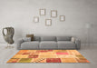 Machine Washable Patchwork Orange Transitional Area Rugs in a Living Room, wshcon1383org