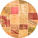 Square Patchwork Orange Transitional Rug, con1383org