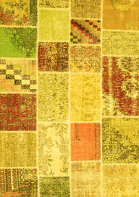 Patchwork Yellow Transitional Rug, con1383yw