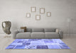 Machine Washable Patchwork Blue Transitional Rug in a Living Room, wshcon1383blu