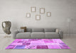 Machine Washable Patchwork Purple Transitional Area Rugs in a Living Room, wshcon1383pur