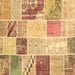 Square Patchwork Brown Transitional Rug, con1383brn