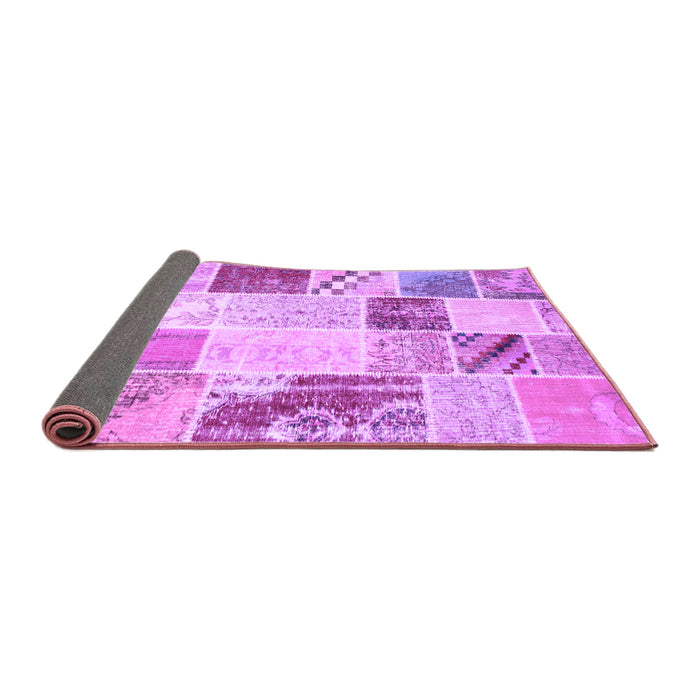 Sideview of Patchwork Purple Transitional Rug, con1383pur