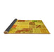 Sideview of Patchwork Yellow Transitional Rug, con1383yw