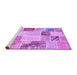 Sideview of Machine Washable Patchwork Purple Transitional Area Rugs, wshcon1383pur