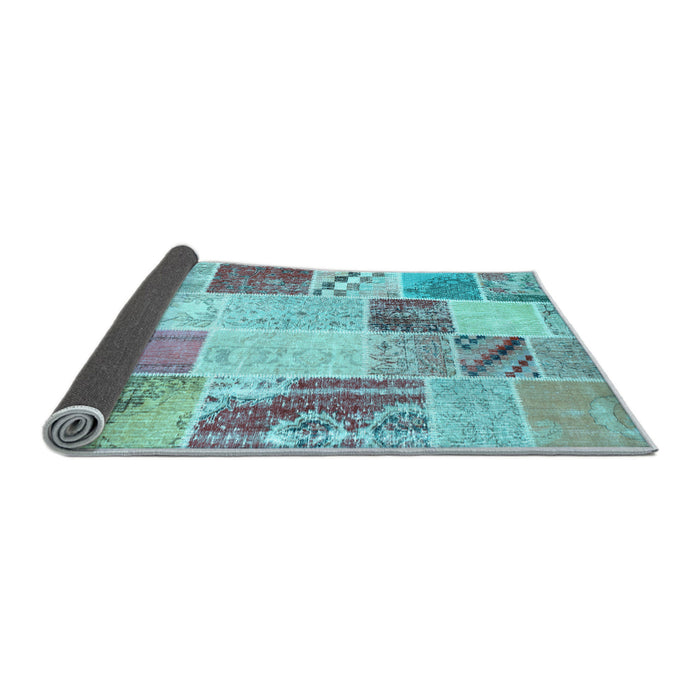Sideview of Patchwork Light Blue Transitional Rug, con1383lblu