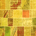 Square Patchwork Yellow Transitional Rug, con1383yw