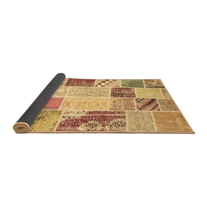 Sideview of Patchwork Brown Transitional Rug, con1383brn